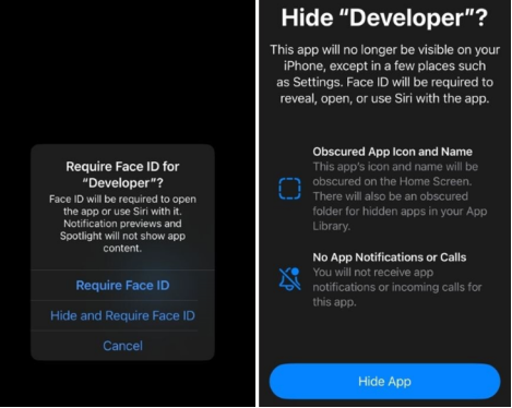 nascondere le app con il Face ID