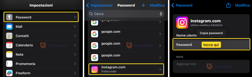 recuperare la password di Instagram dimenticata