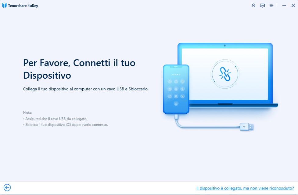connect device to 4ukey to remove apple id