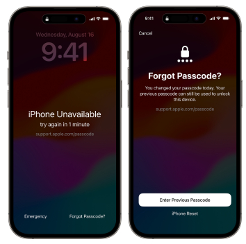 Inserisci password precedente per sbloccare iPhone