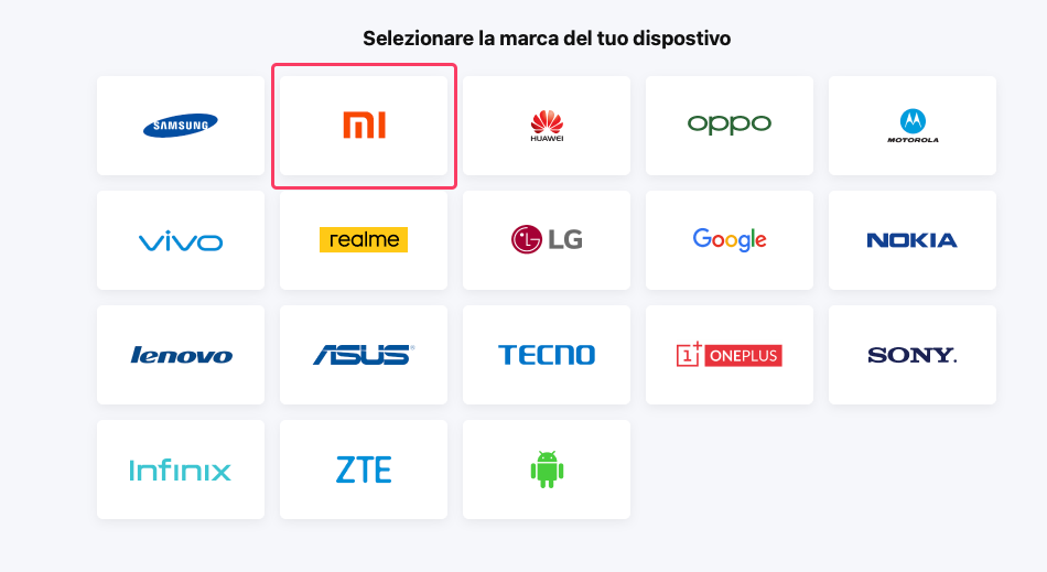 sbloccare un telefono Xiaomi senza perdere dati