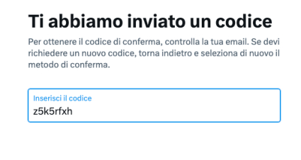 inserire il codice