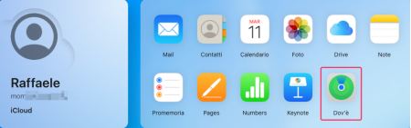 Clicca sull’icona “Dov’è”