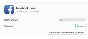 visualizza facebook password