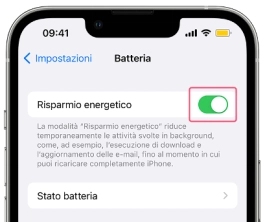 Disattiva il risparmio energetico