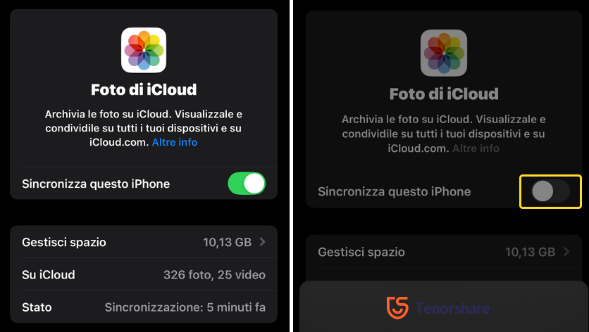 come eliminare le foto da iCloud ma non da iPhone