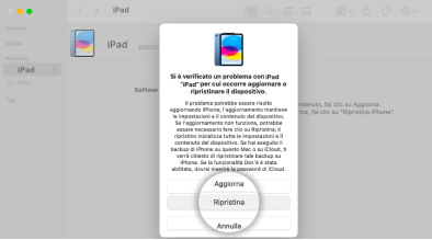 come formattare iPad senza password ID Apple