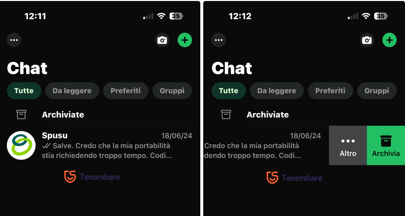 Come si archivia una chat di WhatsApp