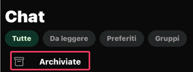 Come si archivia una chat di WhatsApp