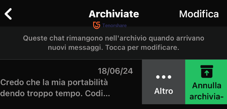 Come si archivia una chat di WhatsApp