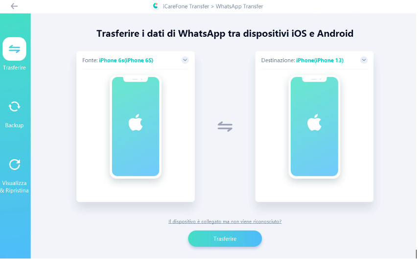 trasferire WhatsApp da iPhone a iPhone 16