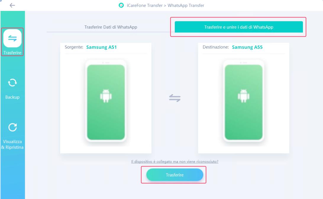 trasferire WhatsApp da Samsung al Galaxy A55