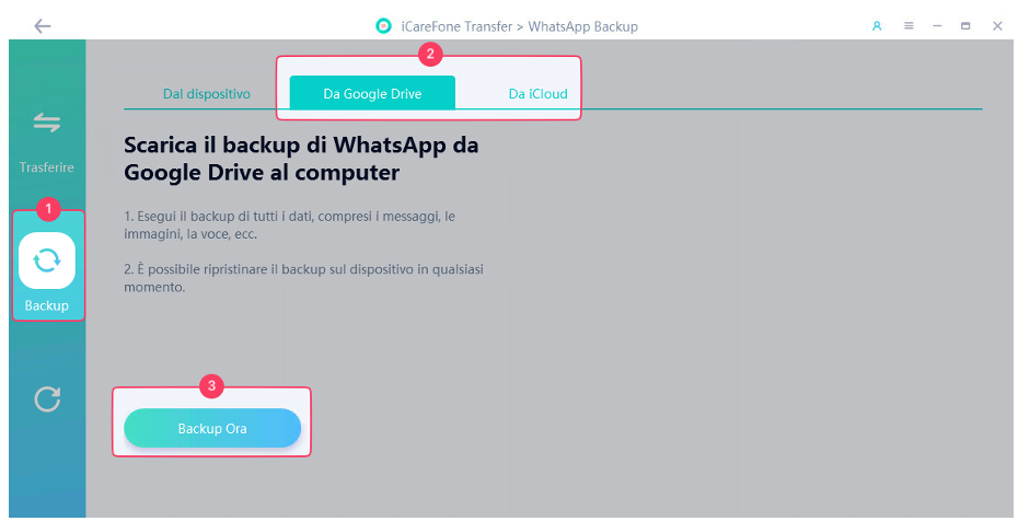 ripristinare il backup di WhatsApp