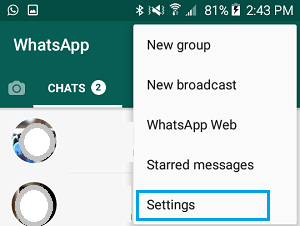 Schermata backup delle chat