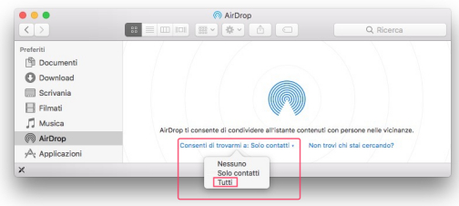 trasferire la musica da iPhone al PC con AirDrop