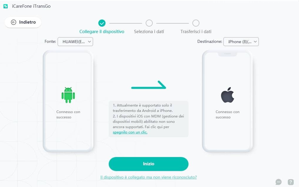 come trasferire i dati da Android a iPhone