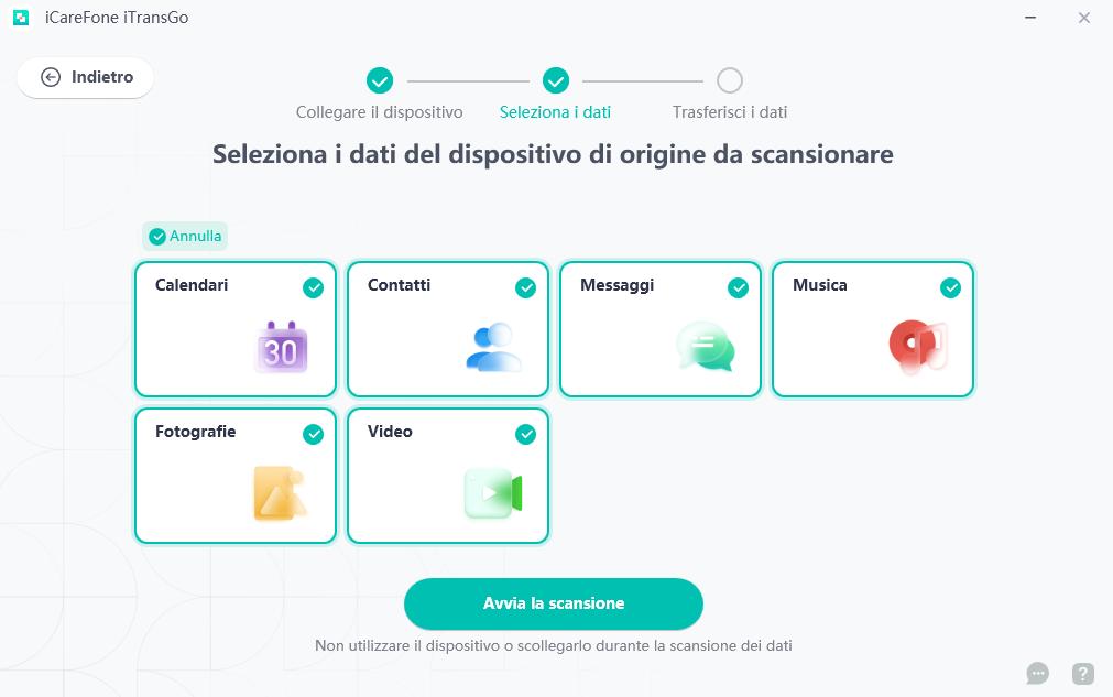 trasferire i dati da Samsung a iPhone