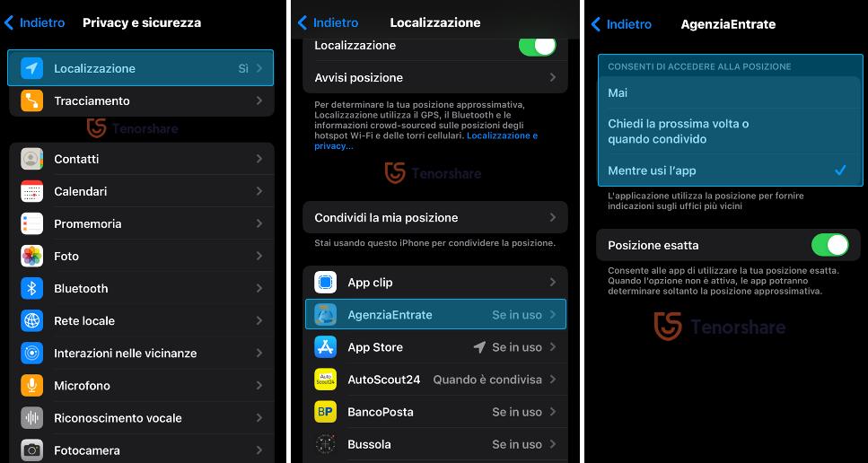 Disattiva la localizzazione GPS dalle app che non usi