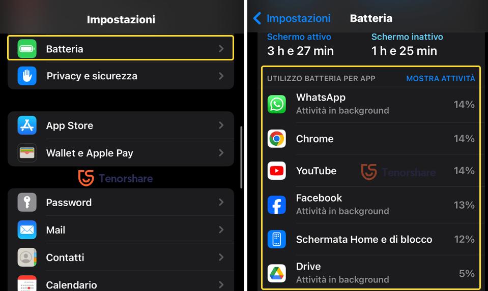 Limita l’aggiornamento delle app in background