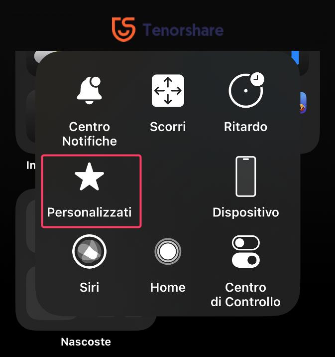 Registrare lo schermo iPhone con il cursore