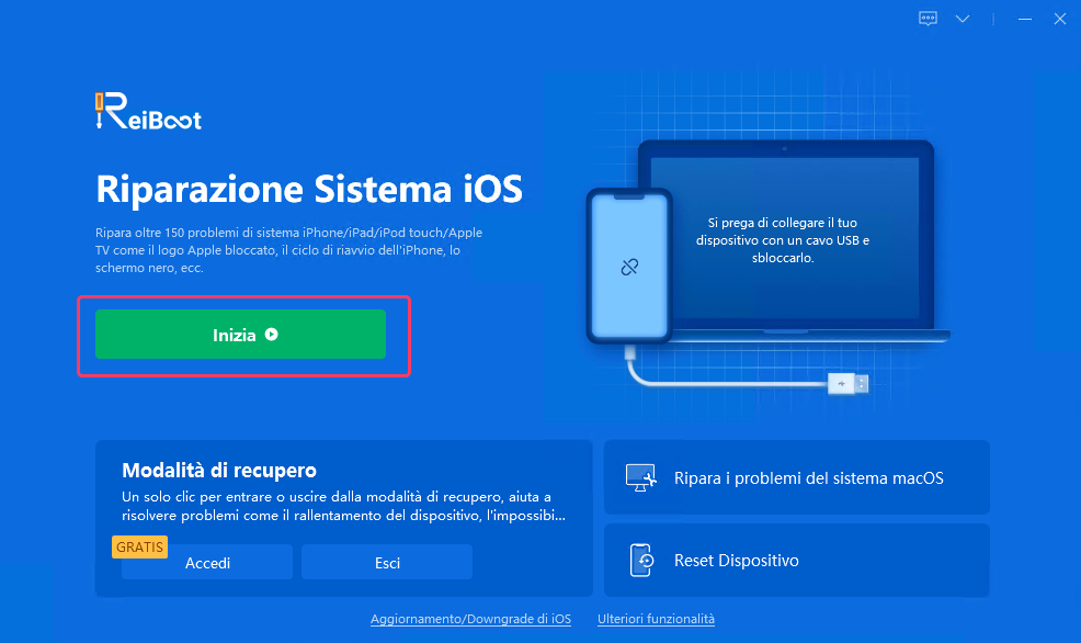 Interfaccia principale di Tenorshare ReiBoot