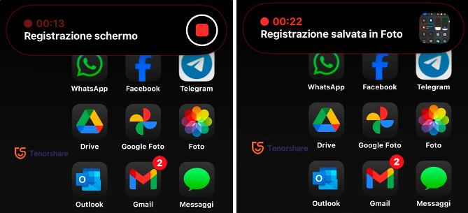  registrare schermo iPhone nativamente