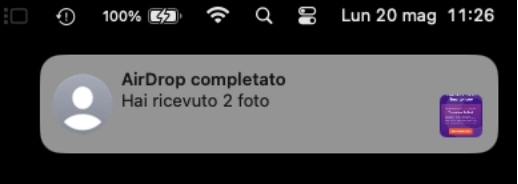 AirDrop completato
