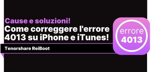 correggere erroree 4013 su iPhone