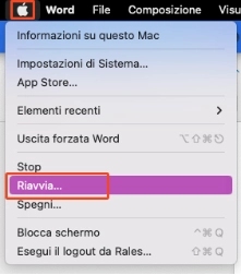 riavvia il Mac