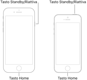 forzare il riavvio di iPhone 6s o iPhone SE