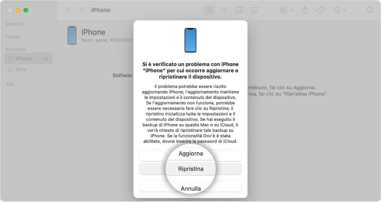 iPhone bloccato sulla schermata di ripristino-itunes