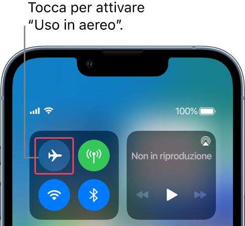 modalità aereo nelle impostazioni
