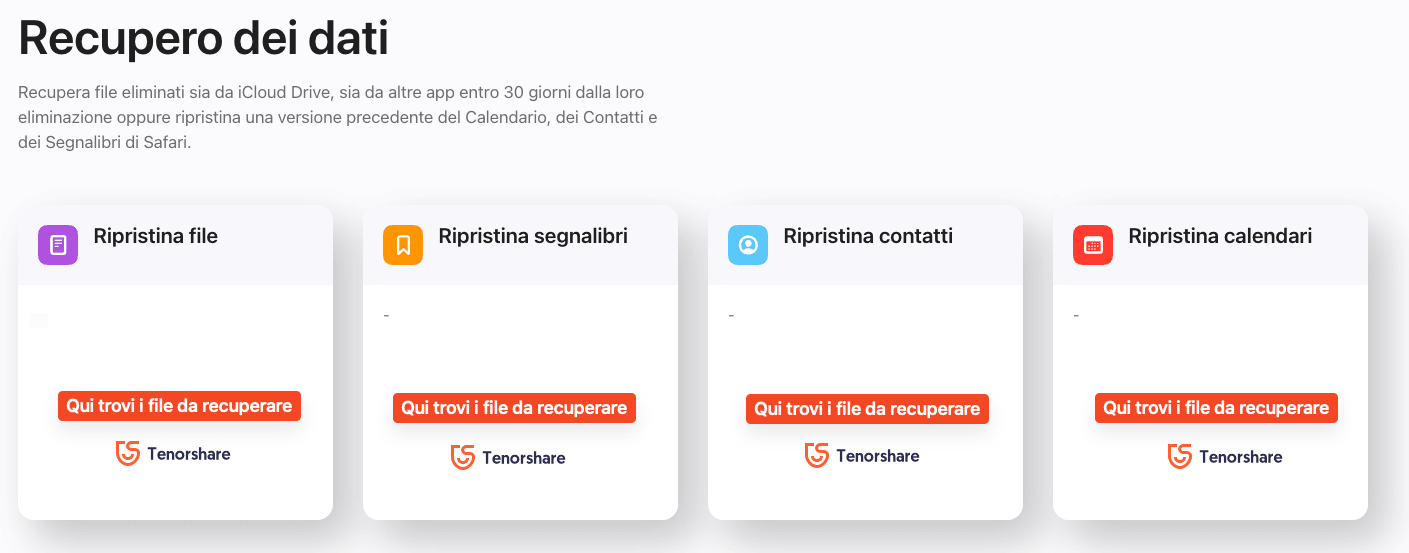 recuperare file eliminati icloud
