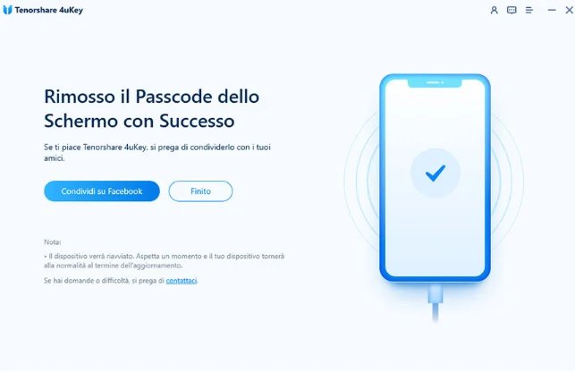 rimuovere la password iphone 12 con successo via 4ukey