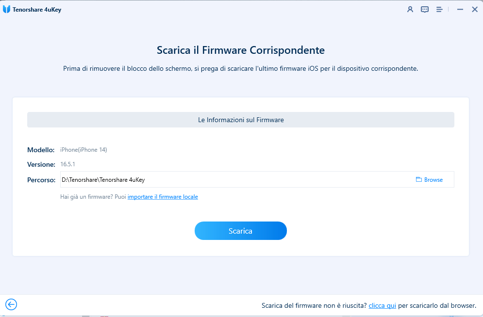 scaricare il firmware per sbloccare l'iPhone - 4uKey