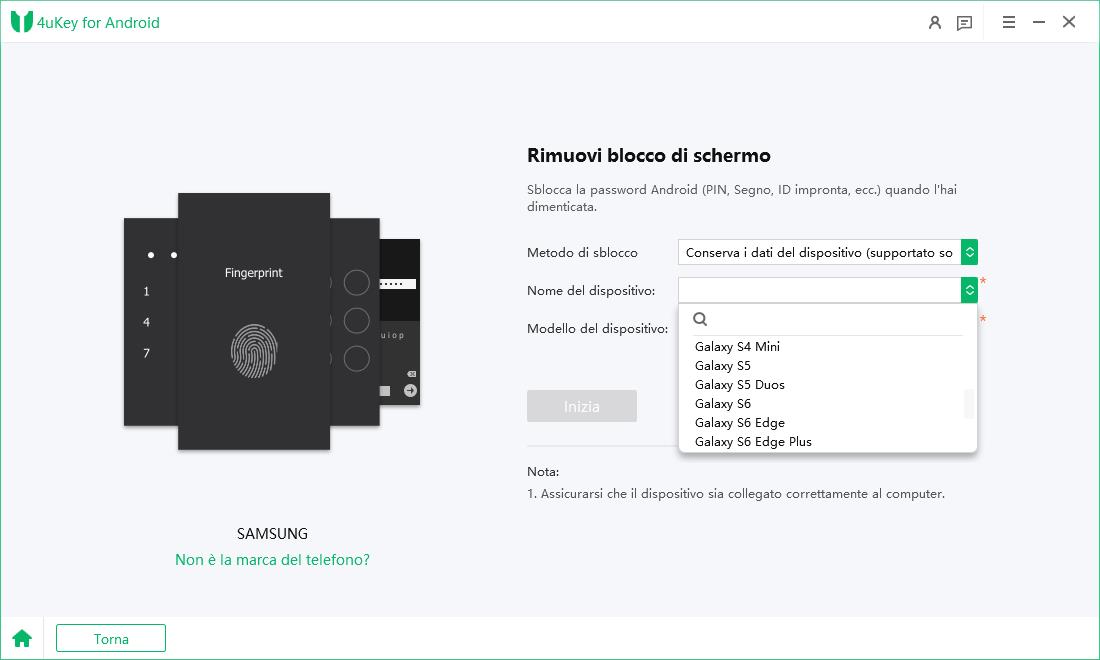 Rimuovere il blocco dello schermo senza perdita di dati
