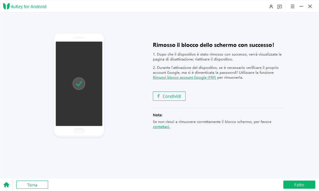 sbloccare Xiaomi senza password e MI Account con 4uKey for Android - 05