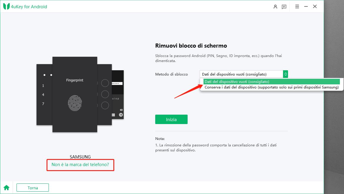 sbloccare Xiaomi senza password e MI Account con 4uKey for Android - 02