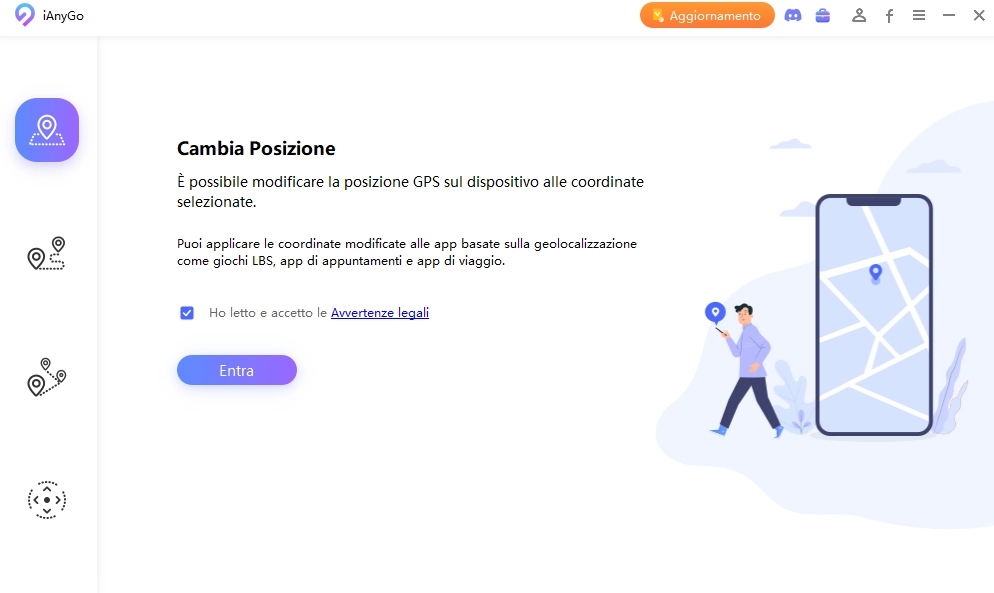 Cambiare posizione in tempo reale su Google Play con iAnyGo - 03