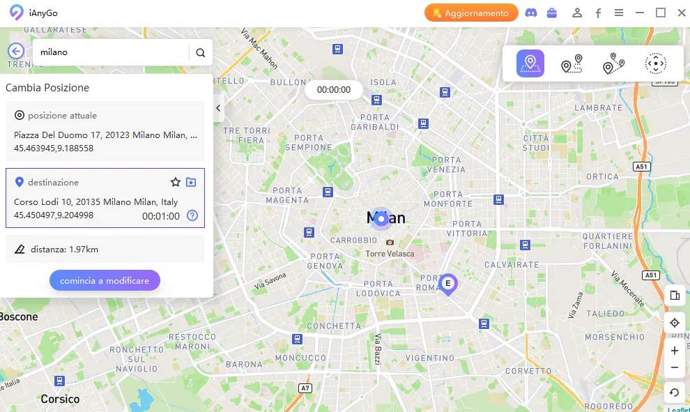 Cambiare posizione in tempo reale su Google Play con iAnyGo - 04