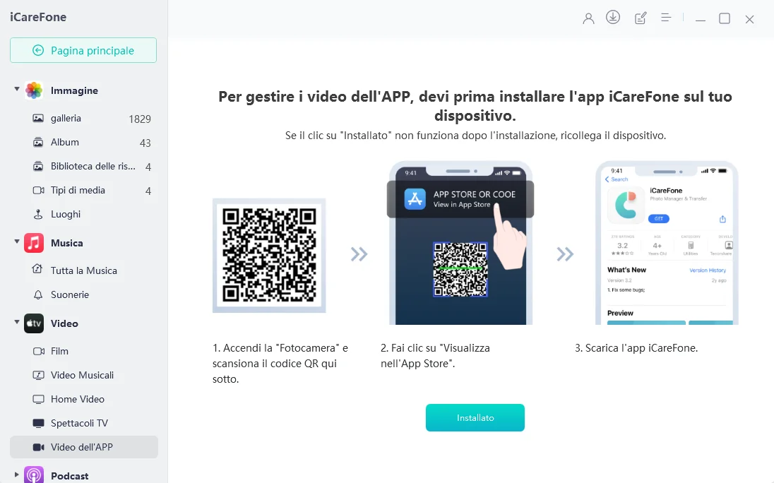 Gestisci Video delle App