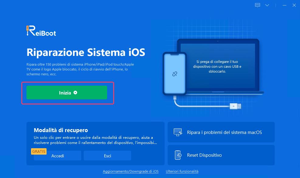 ripristinare l’iPhone bloccato con Tenorshare ReiBoot - 01