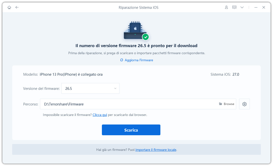 fare clic su Download e attendere