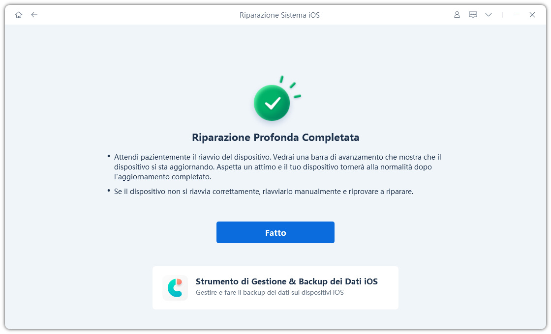 fare clic su Avvia Standard Repair