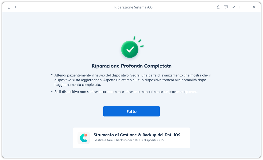 riparazione riuscita