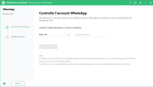 Come recuperare i messaggi WhatsApp senza backup con UltData per Android - 04