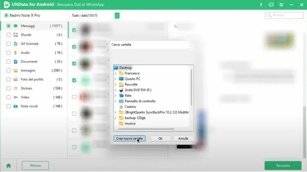 Come recuperare i messaggi WhatsApp senza backup con UltData per Android - 05