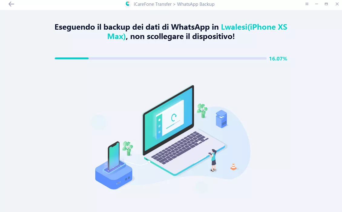 Eseguire il Backup WhatsApp di iPhone su PC